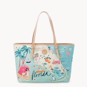 Spartina 449 Florida Map Tote - Blue and Pink